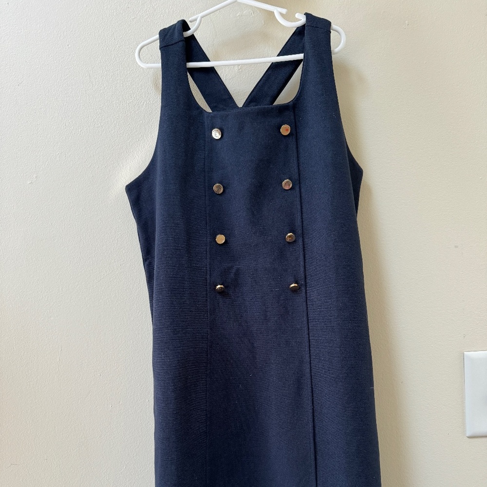 Hope & Henry Navy Dress with Brass Buttons